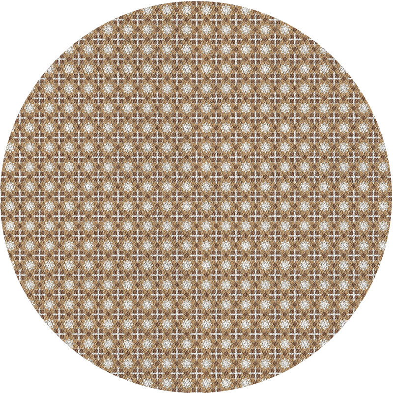 Tapis de zone brun à motif, Rond 8 pi