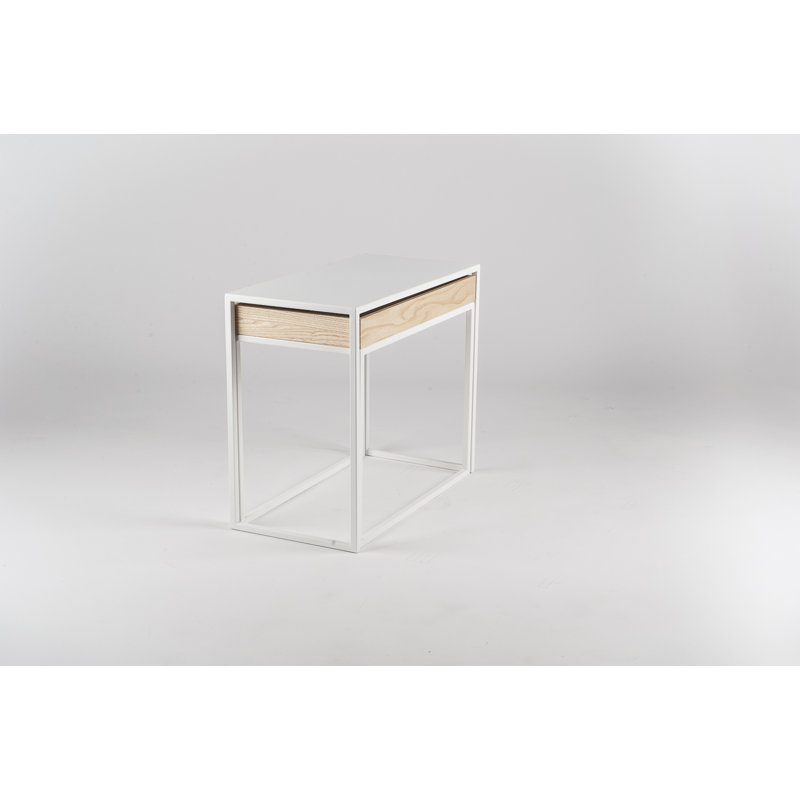 Table basse Jannet, Blanc/brun