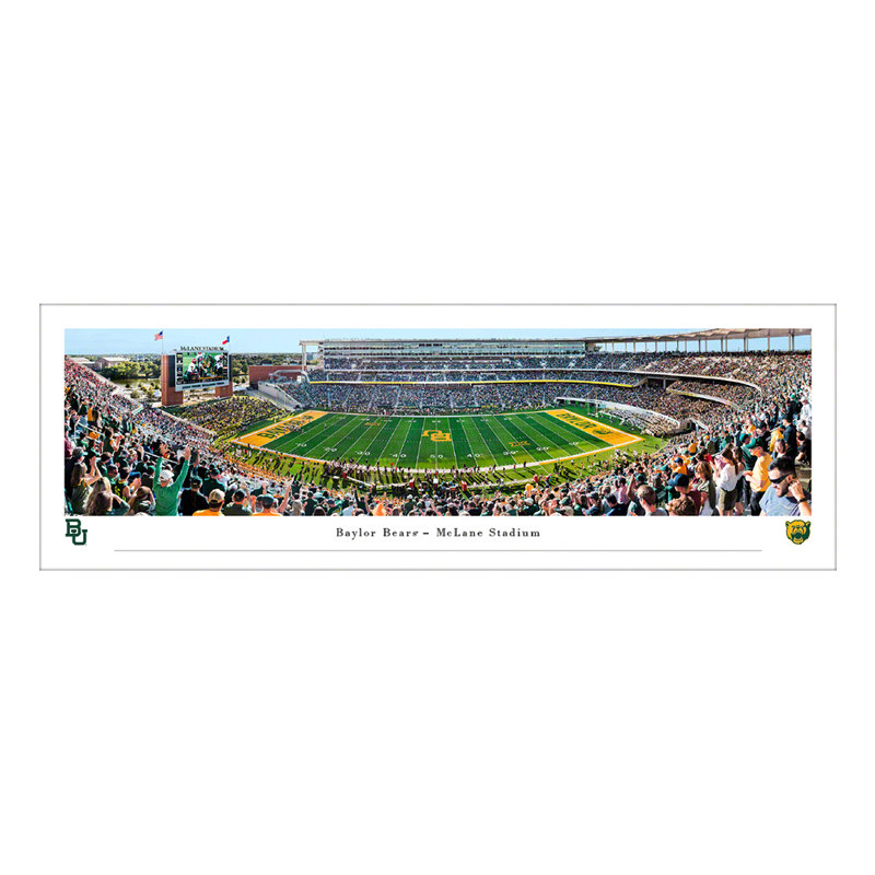 Impression panoramique de Baylor Bears Football, H 13,5 po x l 40 po x P 0,1 po, Unframed