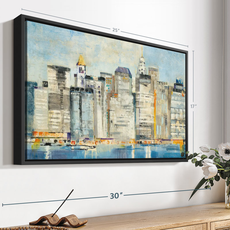 Waterfront Skyline Canvas Print, 17" H x 25" W