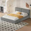 Lit plateforme tapissier avec lit en velours avec base solide-1873696293
