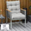 Outsunny Garden Back Chair Cushion Comfortable with Backrest Light Grey