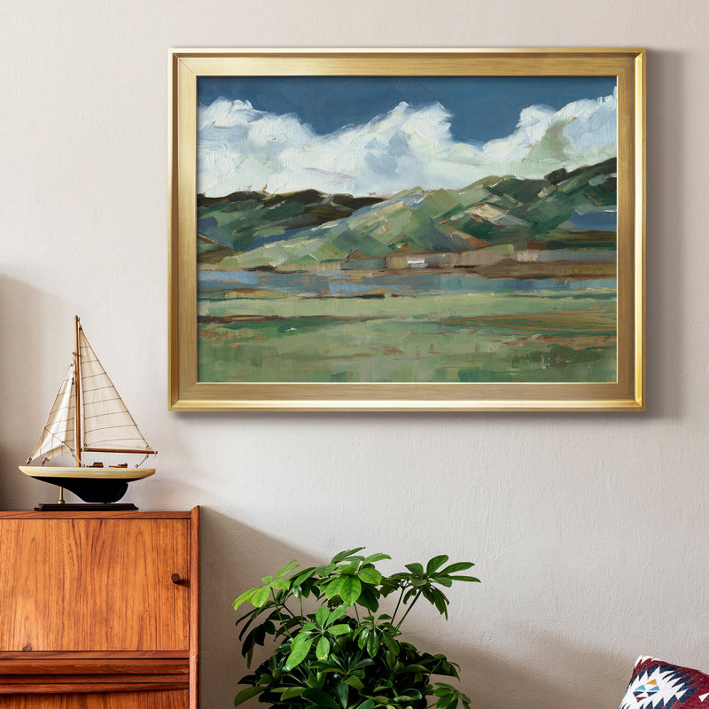 Western Sky I - peinture encadrée, Or, H 18,5 po x l 24,5 po x P 1 po, Pas de tapis