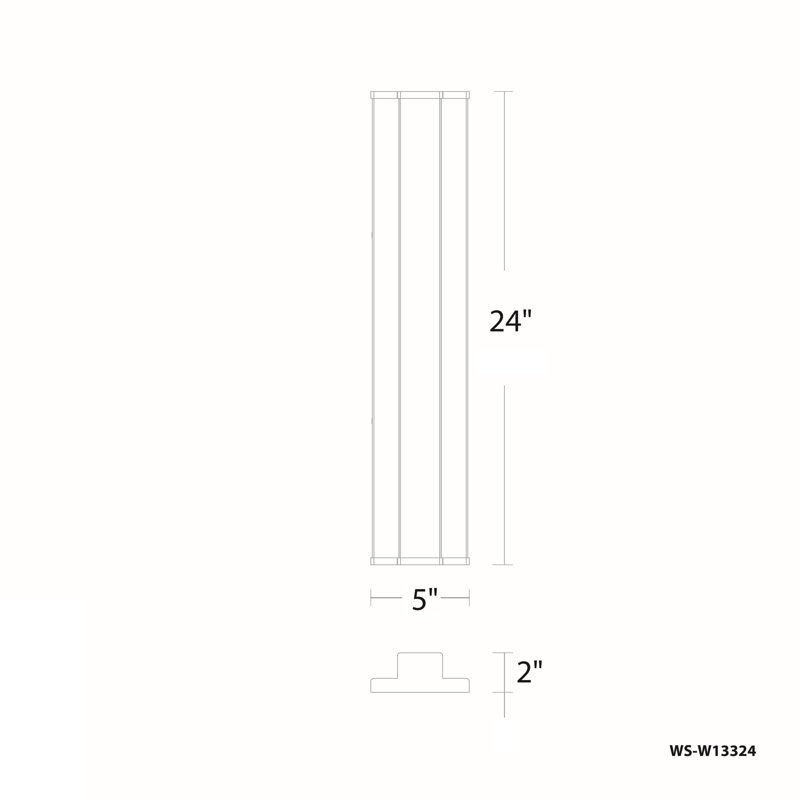 Revels Aluminum LED Wall Light, 24" H x 5" W x 2" D, 3500K, 28W