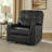 Barl Manual Recliner Chair, 35 Inch Tufted Faux Leather-110740874