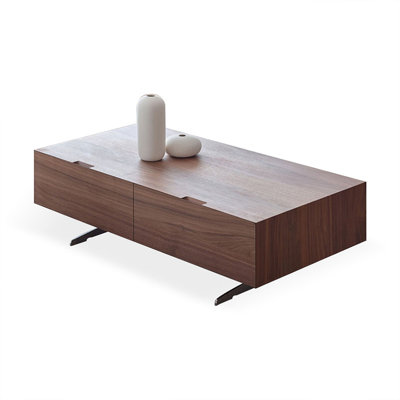 Walnut Manufactured Wood Rectangular Coffee Table