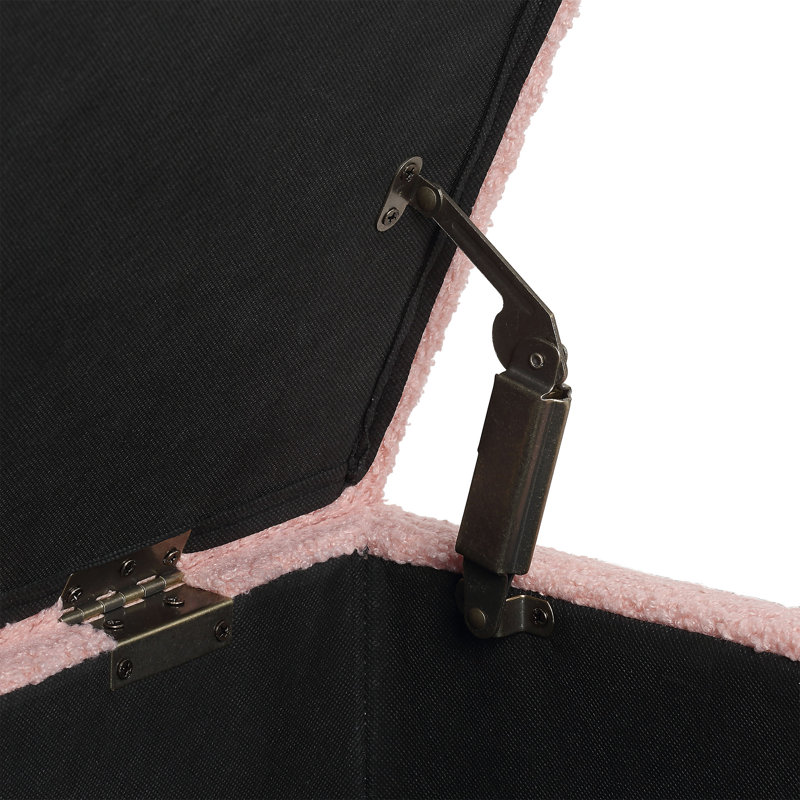 Repose-pieds avec rangement Frontenac, Mélange de polyester Sherpa rose