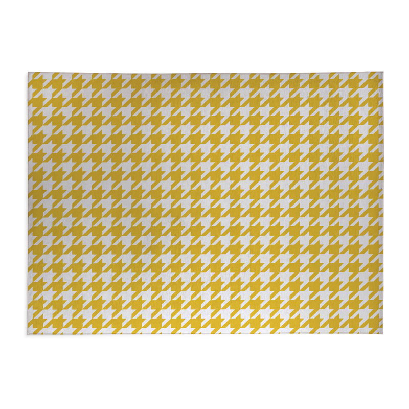 Tapis de lessive léger et antidérapant, L 49 po x H 6 po, Géométrique jaune souci