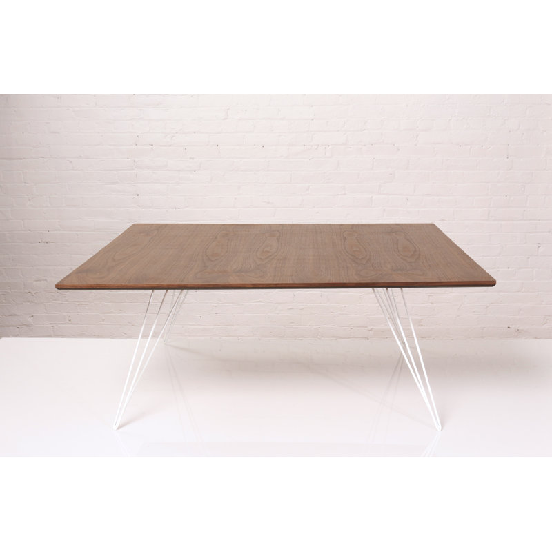 Table basse Williams, Blanc, H 18 po x l 46 po x P 46 po, Noyer