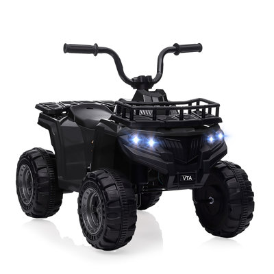 Jouet électrique pour enfant à 4 roues 12V 4 roues avec pneus à traction haute vitesse, vitesse de pointe 1,8 MPH, phares à DEL, lecteur de musique et port USB pour les enfants de 3 à 8 ans