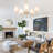 5-Light Gold Chandeliers for Dining Room with White Shade-650815731