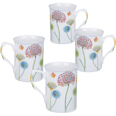 Tasse en porcelaine à motif floral Snowball