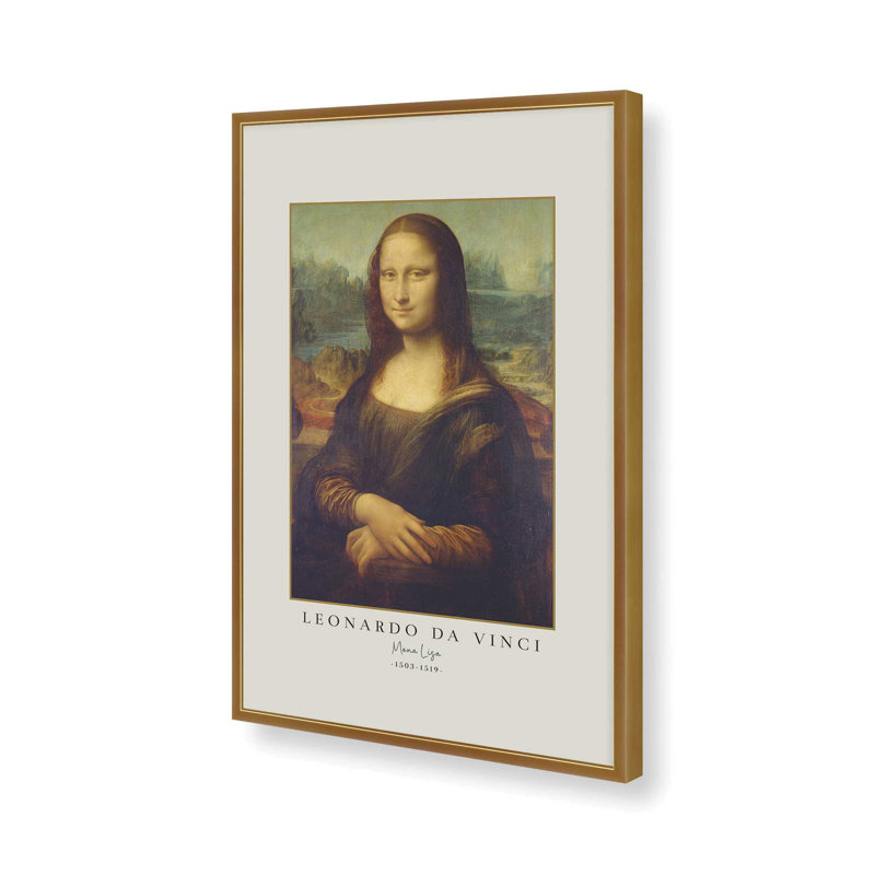 «Mona Lisa» par Leonardo da Vinci, Reproduction encadrée sans passe-partout, Or poli, H 37,25 po x l 25,25 po x P 1,25 po