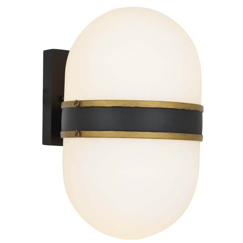 Capsule 2 - Light Outdoor Wall Mount, 13.25" H x 8" W x 9.25" D , Opal