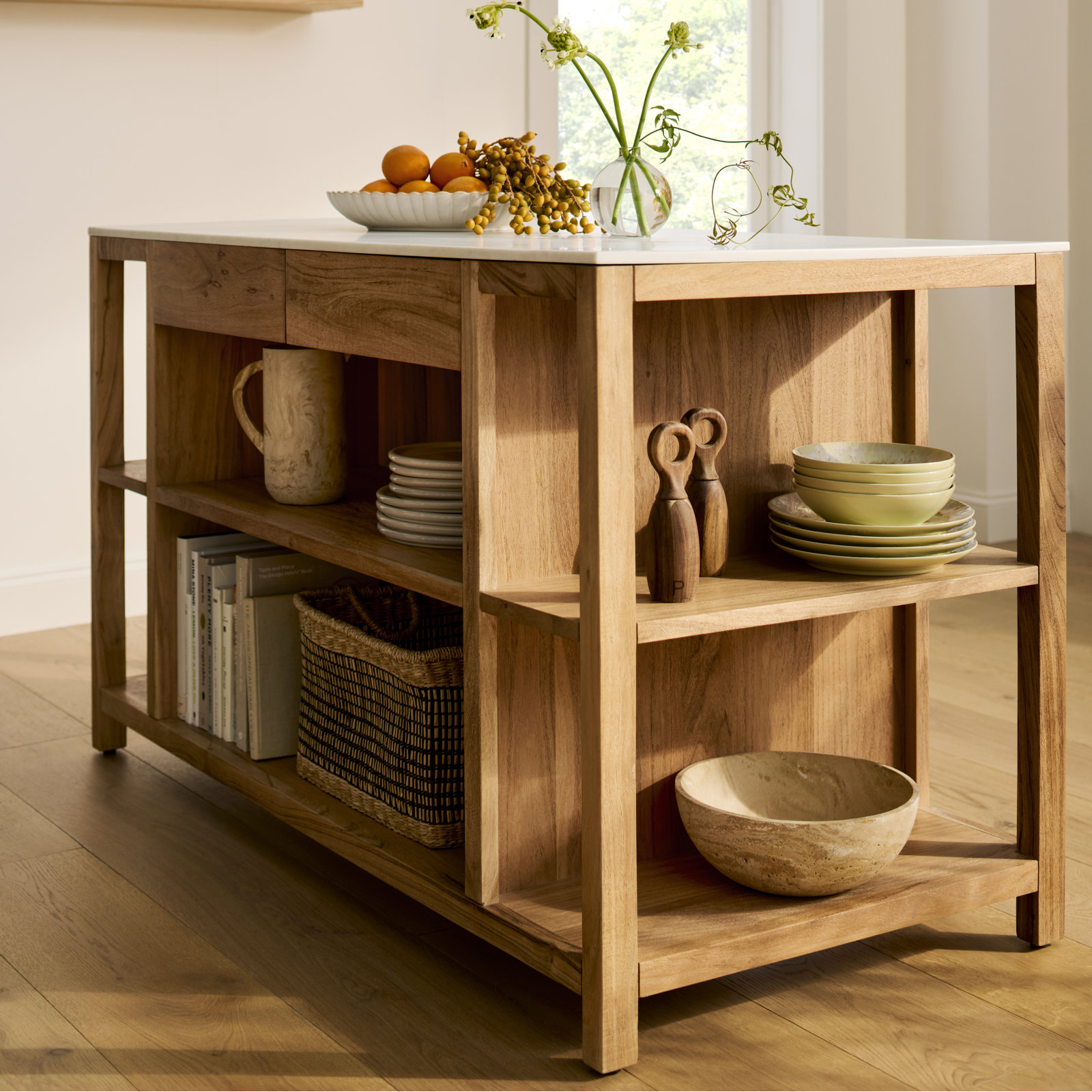 Alida Marble Top Kitchen Island