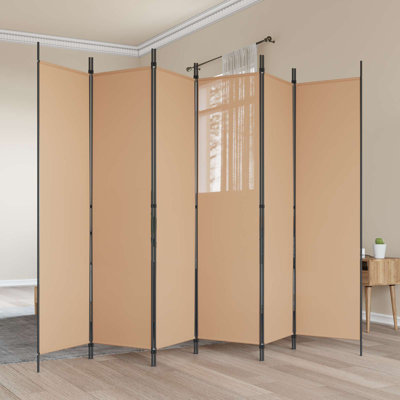 Paravent en tissu 6 panneaux vidaXL beige 118,11 x 78,74 po