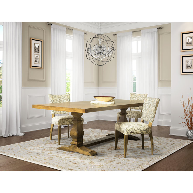 Table de salle à manger Dedrick, Lin vieilli, H 29,75 po x L 96 po x l 42 po