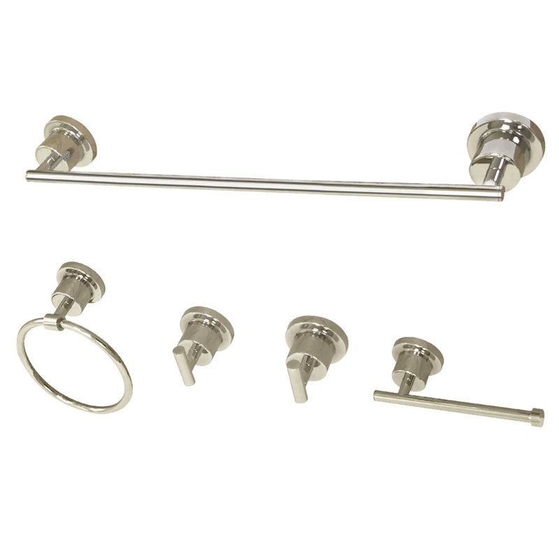 Ensemble de quincaillerie de salle de bain 5 pièces Concord, Nickel poli