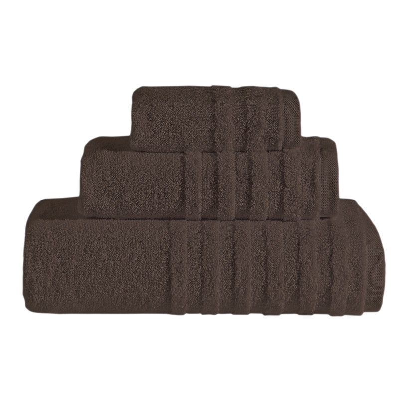 Dorothea 3 Piece 100% Cotton Towel Set by SaaSoh, Chocolate