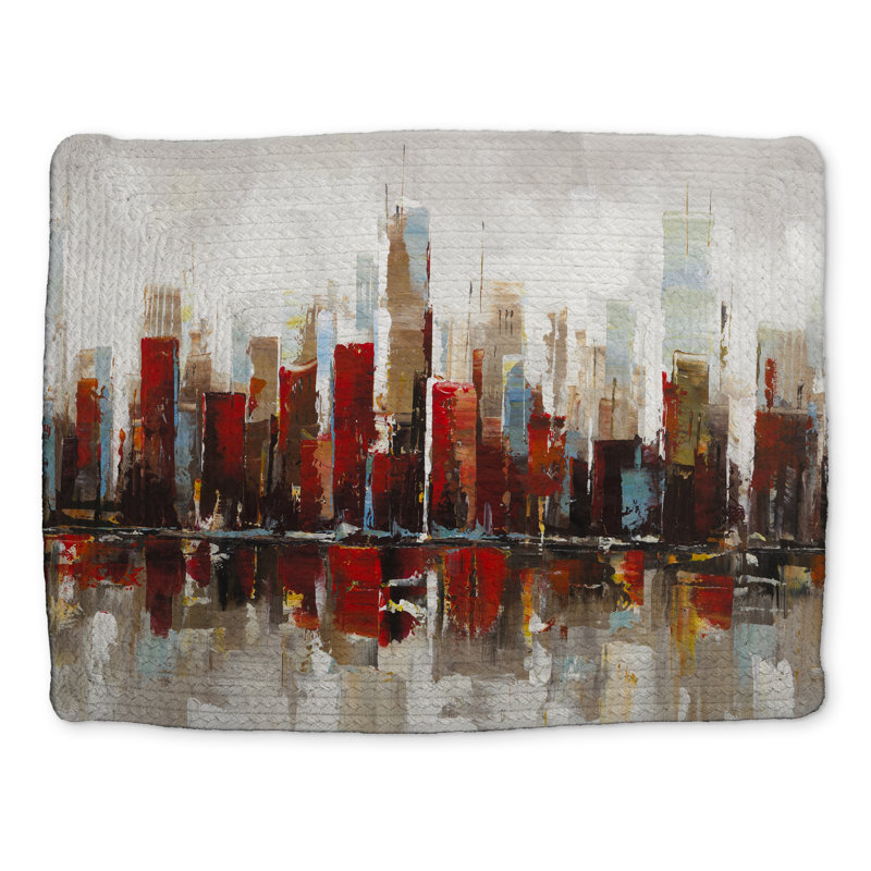 Colorful Skyscrapers Placemat | Braided Polyester Home Decor