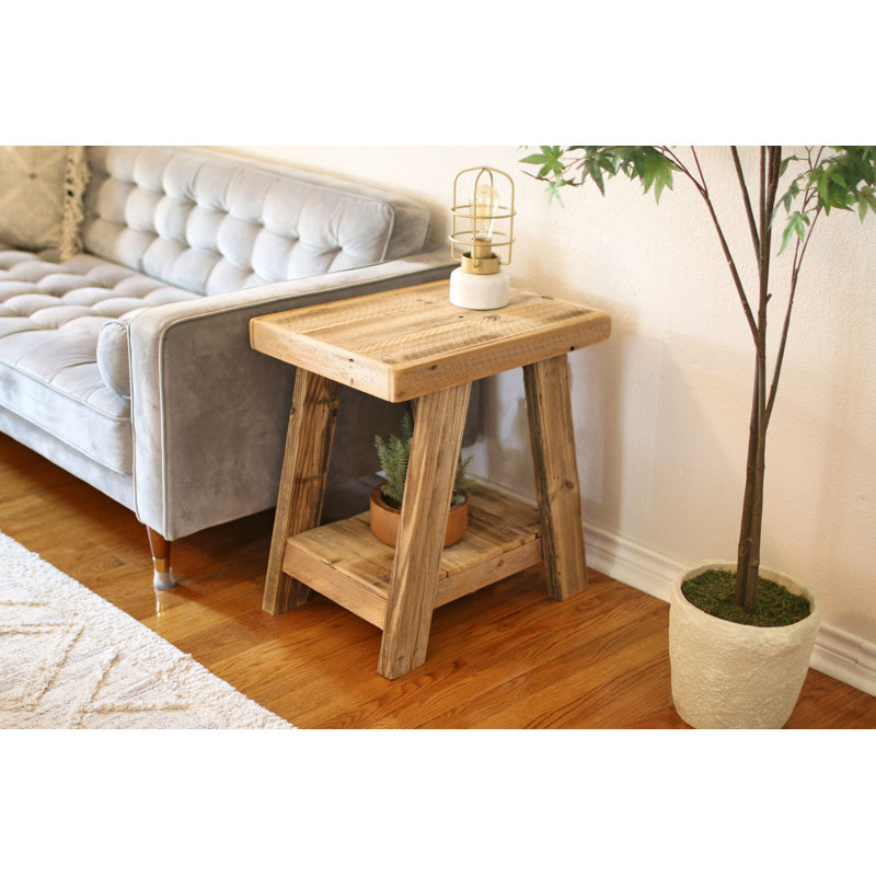 Natural A-frame End Table