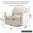 Modern White 360-Degree Swivel Armchair with Brass Nail Accents - Cotton Linen Upholstery & Ergonomic Design-815470834-815470837