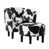 Black Cow Print Polyester