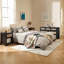 Ensemble de chambre à coucher 3 pièces avec rangement en rotin (commode 7 tiroirs + 2 tables de chevet)