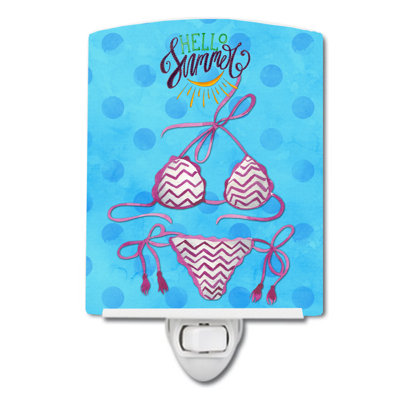 Bikini Swimsuit Polkadot Ceramic Night Light