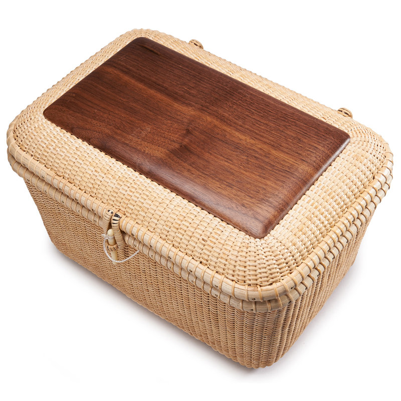  Ensemble de paniers de rangement en rotin Nantucket, rotin tissé à la main avec couvercle pour tablettes et boîtes de rangement