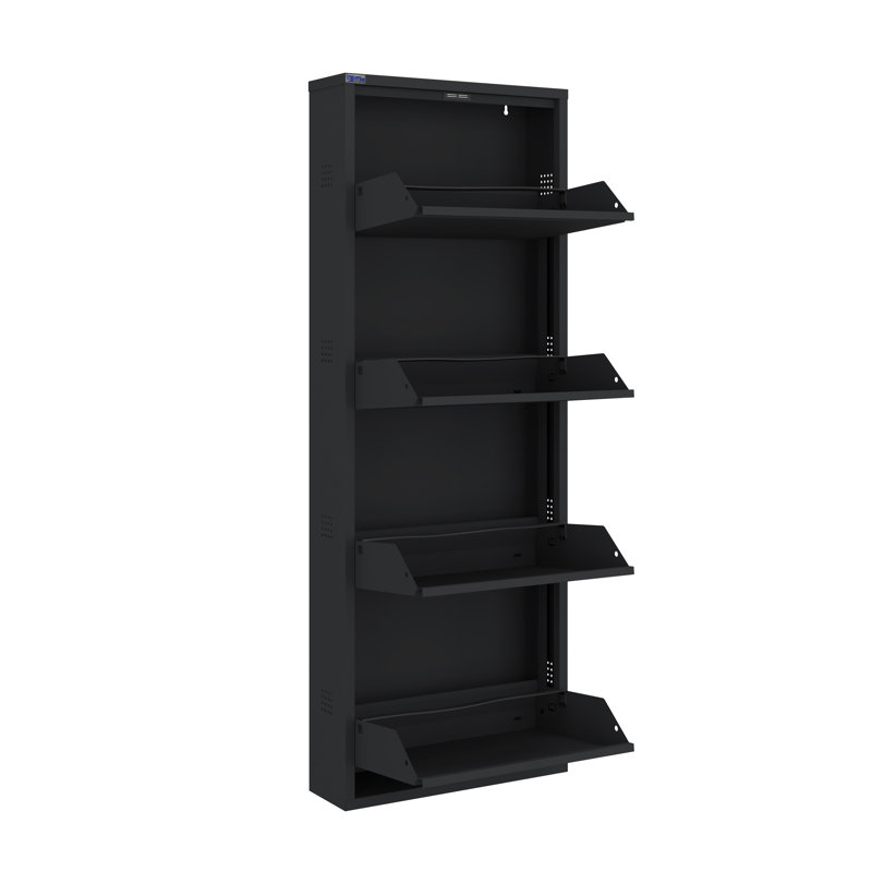 Armoire de rangement pour huit paires de chaussures, Gris foncé