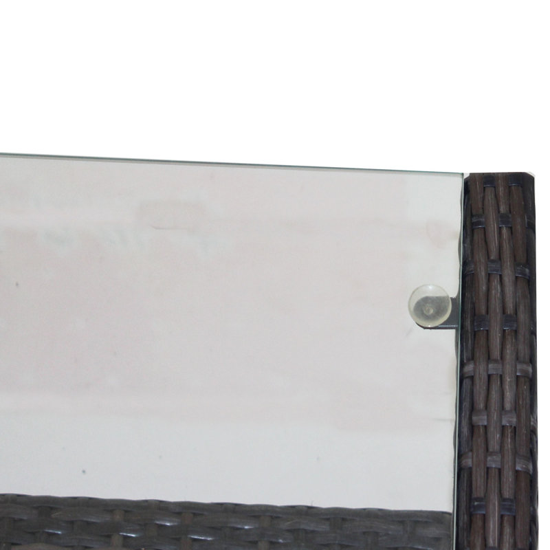 Outdoor patio Furniture Coffee Table with clear tempered glass