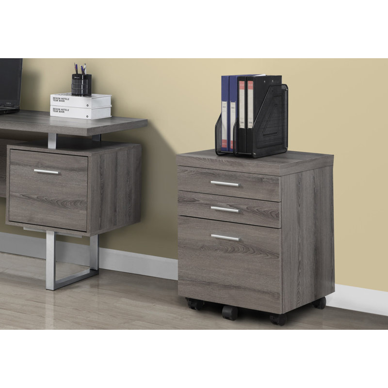 Classeur, mobile roulant, tiroirs de rangement, support d'imprimante, bureau, travail, stratifié brun, contemporain, moderne, armoire