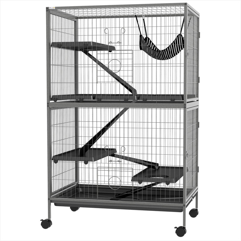 Plateau amovible Hamster Hutches and Cages, combinant 50 po, acier gris et plastique, et plastique