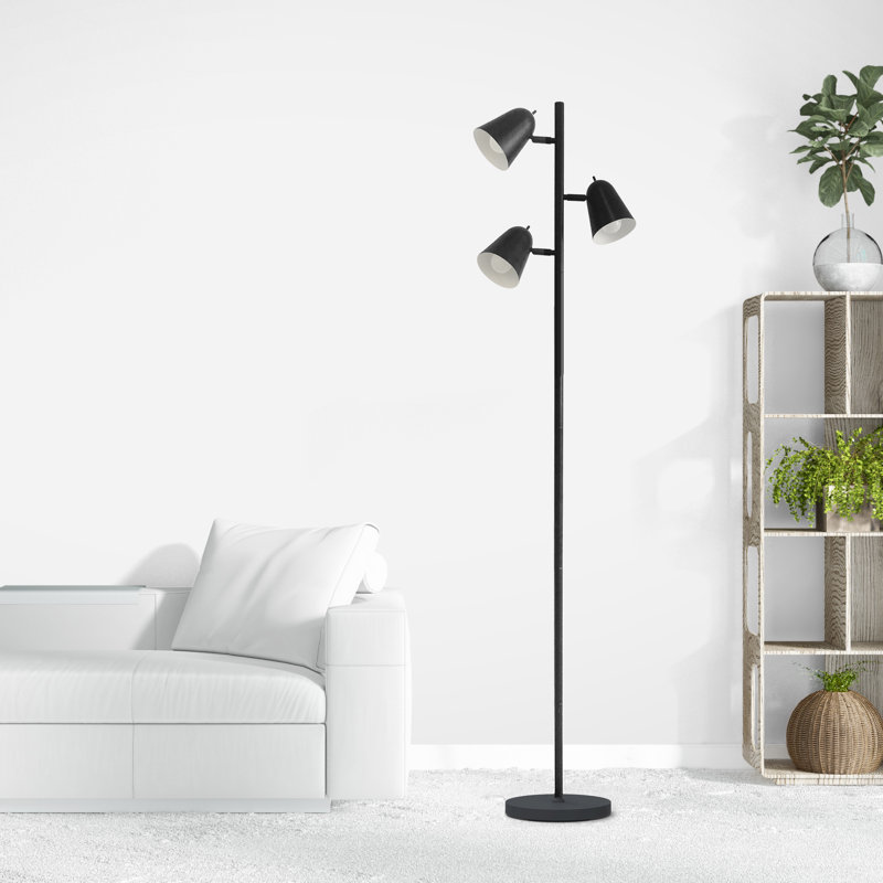 68" Tree Floor Lamp with 3 Bulbs Included, Black