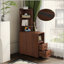 End Table With Drawers, Corner Table With Open Shelves, Tall Side Table For Bedroom And Corner