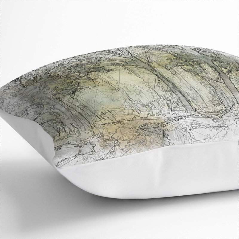 Abstract Square Cushion, White, 55cm H x 55cm W x 20cm D