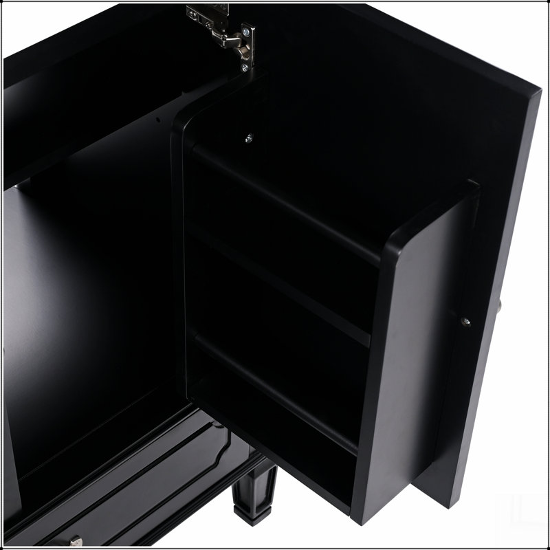 30" Bathroom Vanity with Sink Vintage Style, Multi-functional Storage Space, Door Shelf, Soft-closing Door, Black