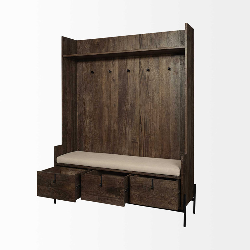 Jossa Hall Tree 55.5'' Wide with Bench and Shoe Storage