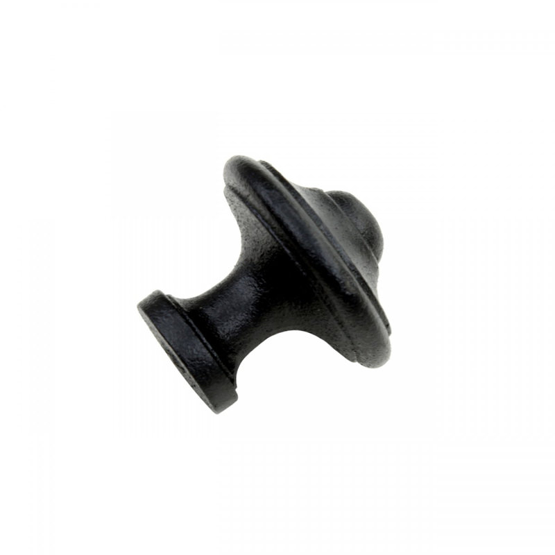 Benjamin Black Round Iron Cabinet Knob with Mounting Hardware
