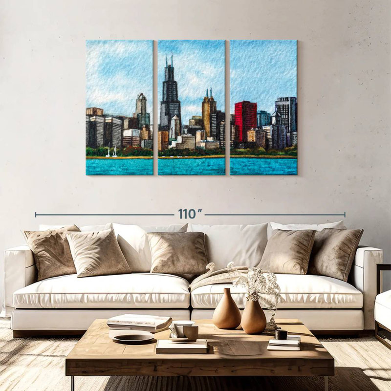 Sireci Chicago Skyline, 48" H x 74" W