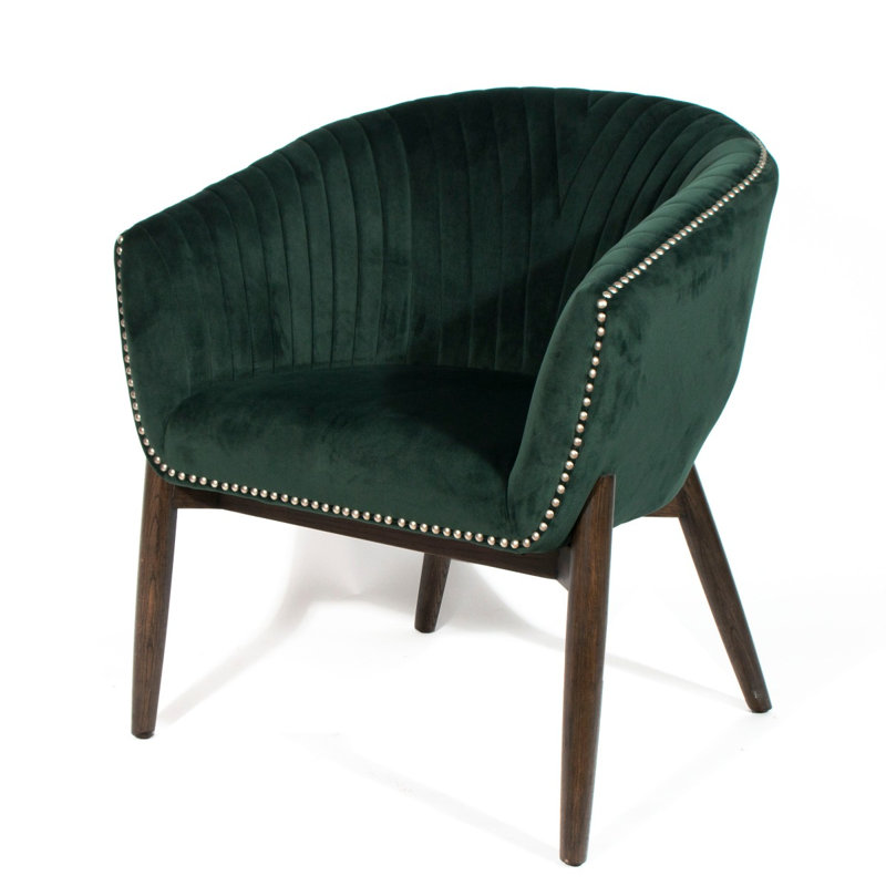 Barnes Velvet Barrel Chair, Green