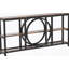 70.9 Extra Long Console Table With 3-Tier Shelves, Unique Circular Frame For Rustic Industrial Entryway And Hallway