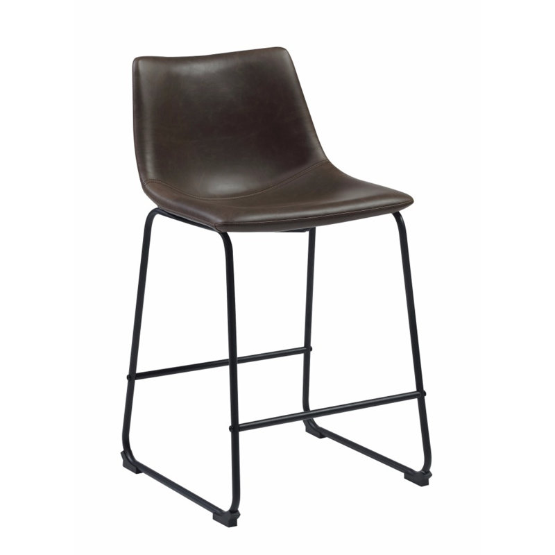 Dorielle Upholstered Counter Stool with Metal Frame, Counter Stool (24" Seat Height)