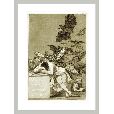 The Sleep of Reason Produces Monsters (Los Caprichos) by Francisco de Goya -Framed Giclee Print