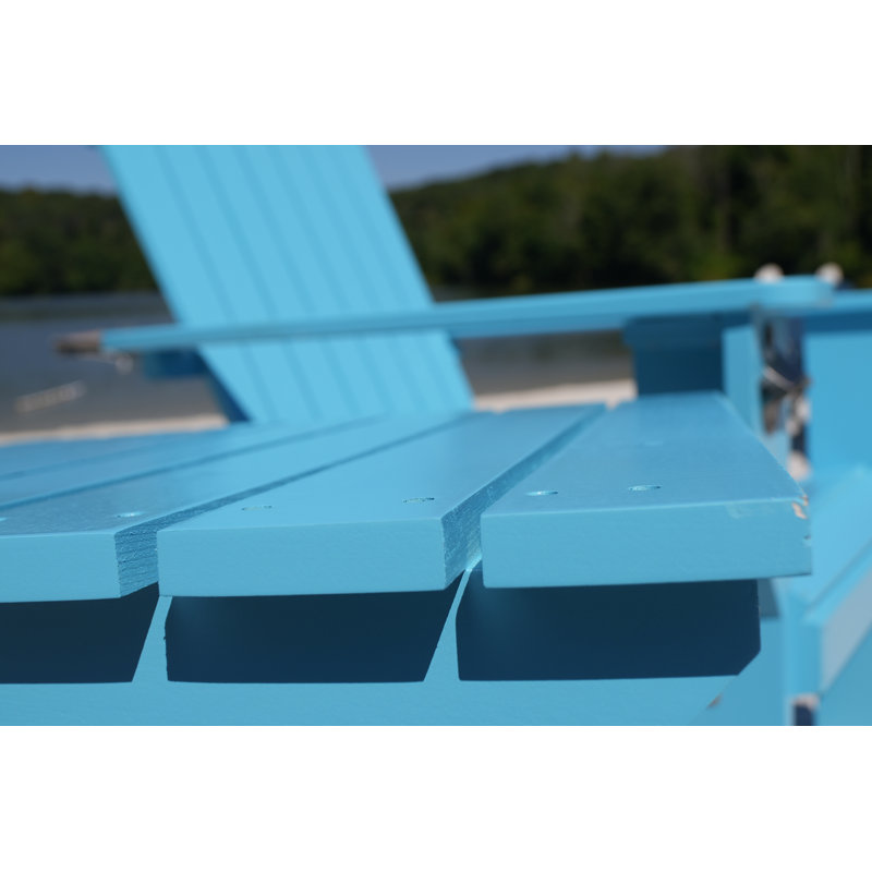 Pankow Cedar Outdoor Adirondack Chair With Table, Teal