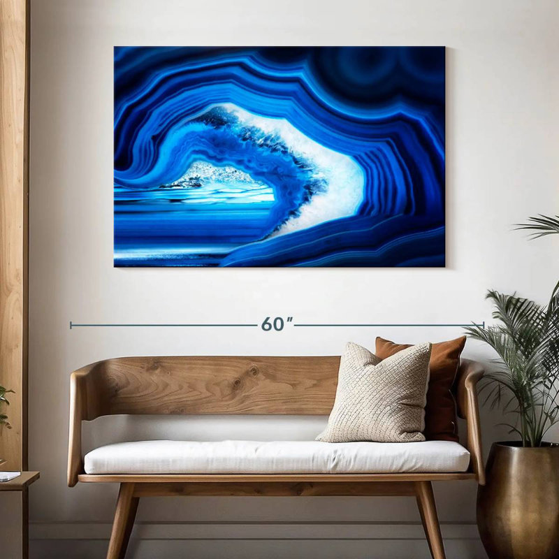 Alvord tranche d'agate bleue, H 32 po x l 48 po
