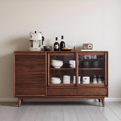 Solid wood multi-functional storage sideboard