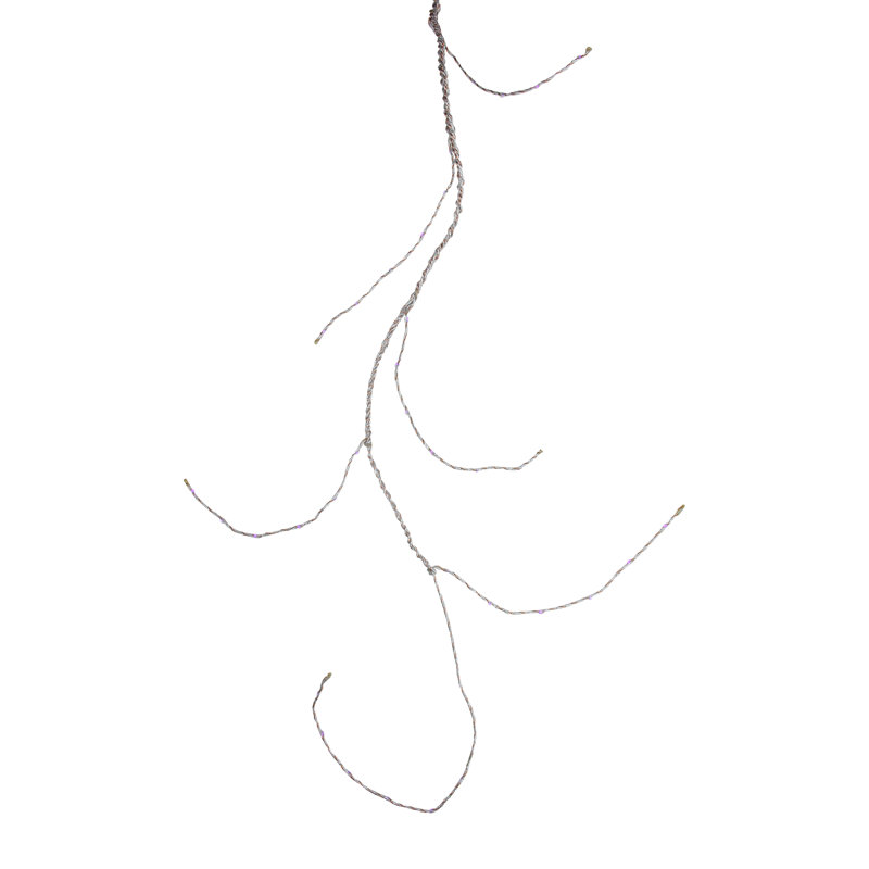 36 lumières de Noël à branches en forme d'ange avec fil en bronze et bronze 4,3 pi, Mauve