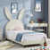 Kylo Upholstered Twin Daybed Frame for Kids, Twin Platform Bed with Carton Ears Shaped Headboard, Wood